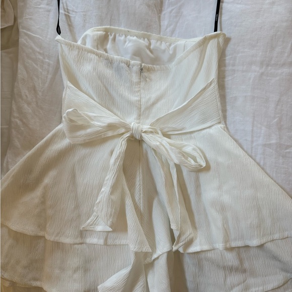 Cream Strapless Ruffle Romper - Picture 7 of 7